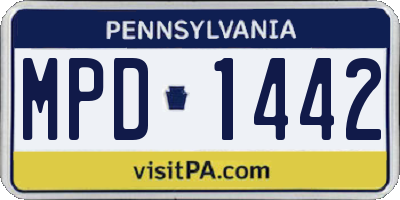 PA license plate MPD1442