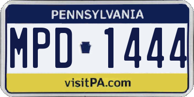 PA license plate MPD1444