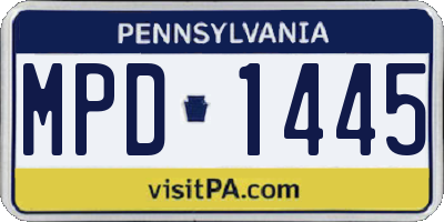 PA license plate MPD1445