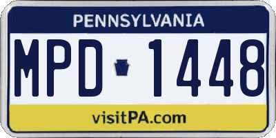PA license plate MPD1448