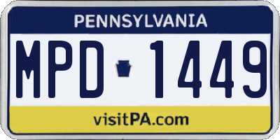 PA license plate MPD1449