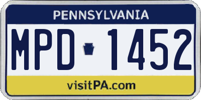 PA license plate MPD1452