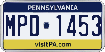 PA license plate MPD1453