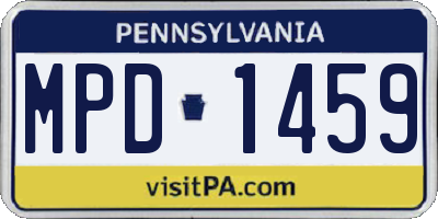 PA license plate MPD1459