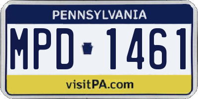 PA license plate MPD1461