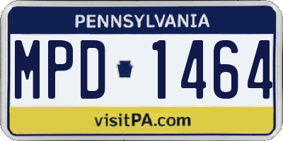 PA license plate MPD1464
