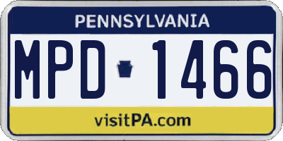 PA license plate MPD1466