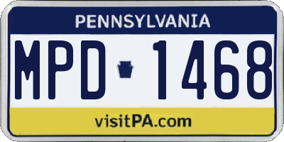 PA license plate MPD1468