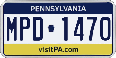 PA license plate MPD1470