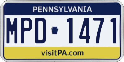 PA license plate MPD1471