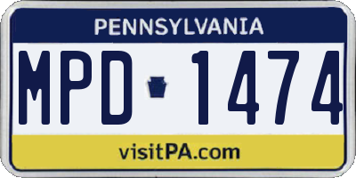 PA license plate MPD1474