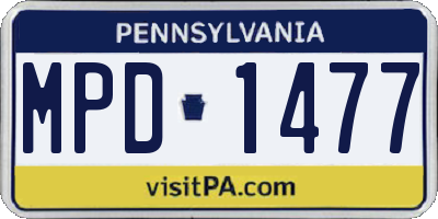 PA license plate MPD1477