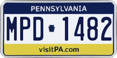 PA license plate MPD1482