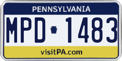 PA license plate MPD1483