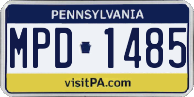 PA license plate MPD1485