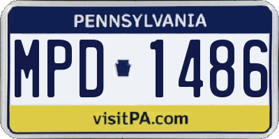 PA license plate MPD1486