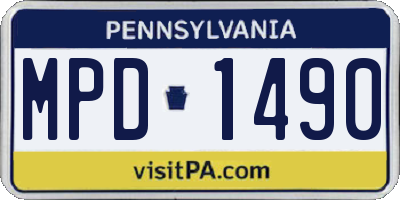 PA license plate MPD1490