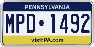 PA license plate MPD1492