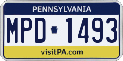 PA license plate MPD1493
