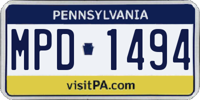 PA license plate MPD1494