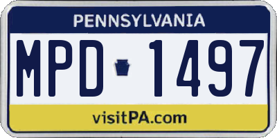 PA license plate MPD1497