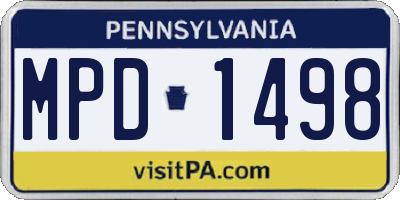 PA license plate MPD1498