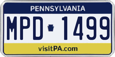 PA license plate MPD1499