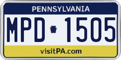 PA license plate MPD1505