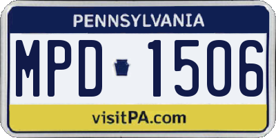 PA license plate MPD1506