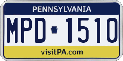 PA license plate MPD1510