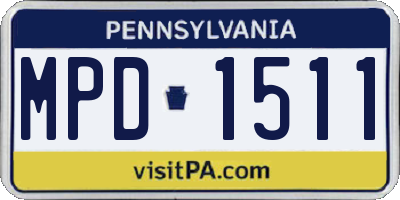 PA license plate MPD1511