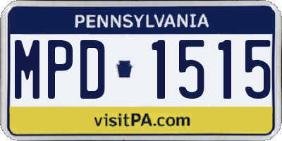 PA license plate MPD1515