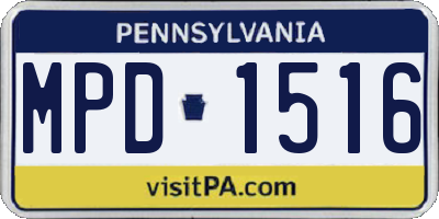 PA license plate MPD1516