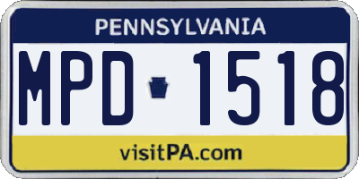 PA license plate MPD1518