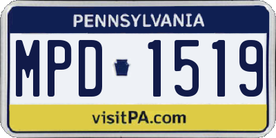 PA license plate MPD1519