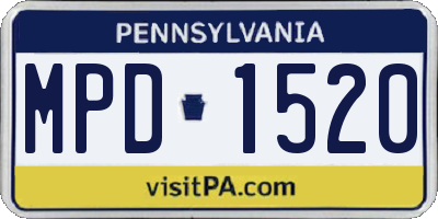 PA license plate MPD1520