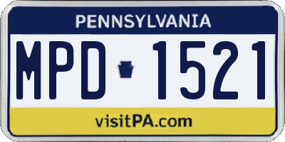 PA license plate MPD1521