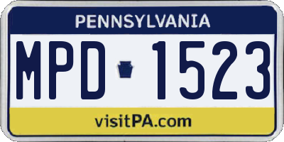 PA license plate MPD1523