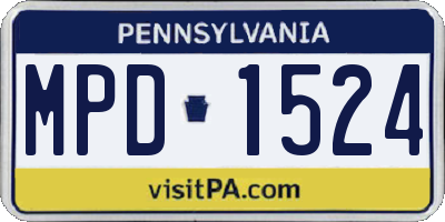 PA license plate MPD1524