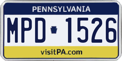 PA license plate MPD1526