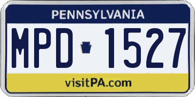 PA license plate MPD1527