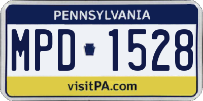 PA license plate MPD1528