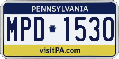 PA license plate MPD1530