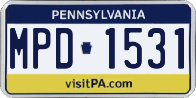 PA license plate MPD1531