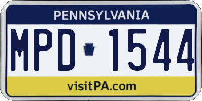 PA license plate MPD1544