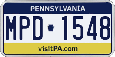PA license plate MPD1548