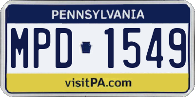 PA license plate MPD1549