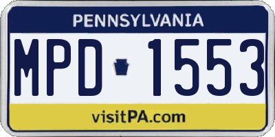 PA license plate MPD1553