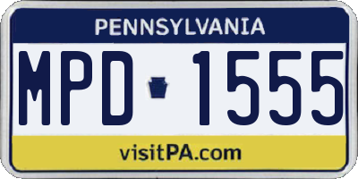 PA license plate MPD1555