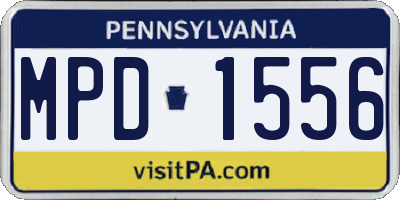 PA license plate MPD1556